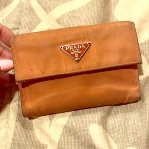 Orange Prada wallet